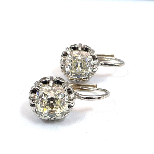 Boucles d'oreilles en or 18 kt et diamants taille ancienne 58 Facettes 450/26 A