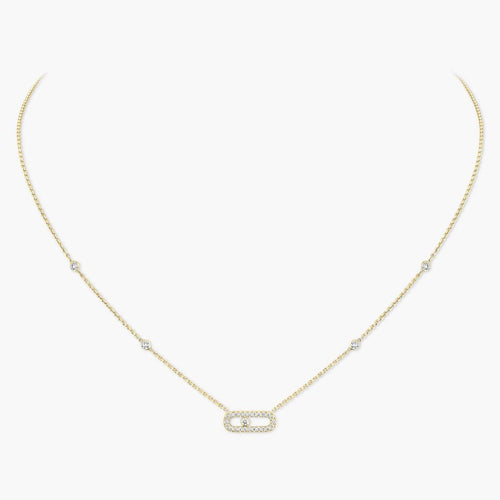 Collier Messika Move Uno Pavé - Collier en or jaune et diamants 58 Facettes Msk