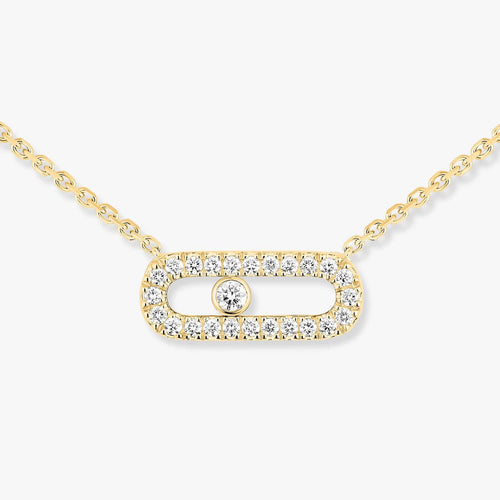 Collier Messika Move Uno Pavé - Collier en or jaune et diamants 58 Facettes Msk