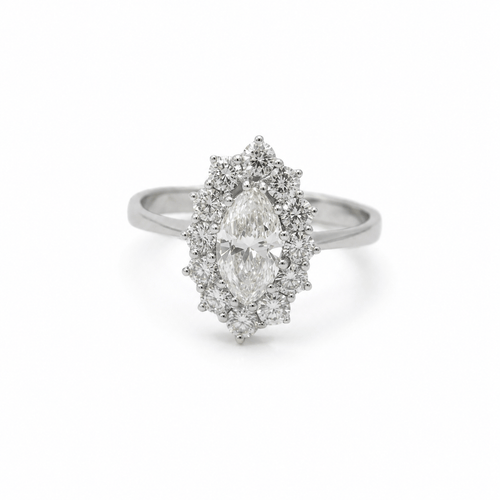 Bague 59 Bague en or blanc et diamants 58 Facettes 1.0000692/1
