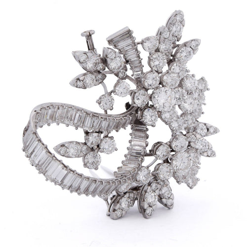 Broche Broche vintage en platine et diamants 58 Facettes SP83 '(00769)