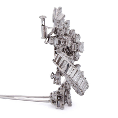 Broche vintage en platine et diamants 58 Facettes SP83 '(00769)