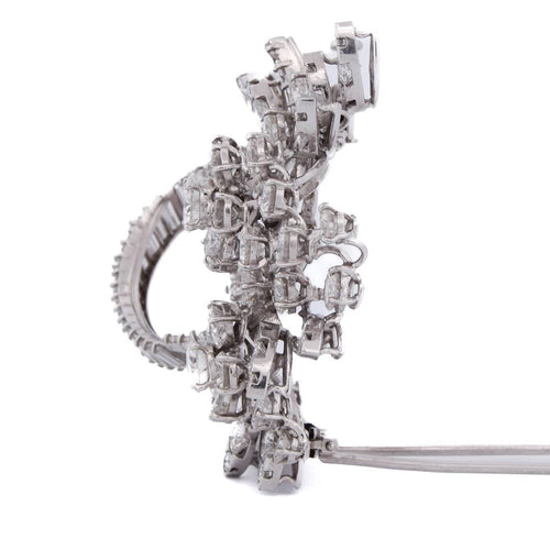 Broche vintage en platine et diamants 58 Facettes SP83 '(00769)