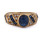 51 Bague vintage en or jaune 18 kt, saphirs et diamants 58 Facettes AN702 (0749)