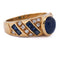 Bague 51 Bague vintage en or jaune 18 kt, saphirs et diamants 58 Facettes AN702 (0749)
