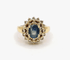Bague 53.5 Bague pompadour en or jaune avec saphir et diamants 58 Facettes 241