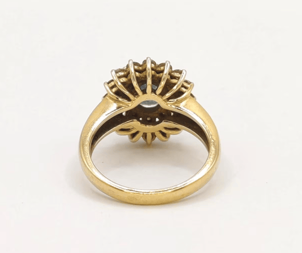 Bague 53.5 Bague pompadour en or jaune, saphir et diamants 58 Facettes 241