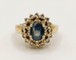 Bague 53.5 Bague pompadour en or jaune avec saphir et diamants 58 Facettes 241