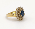 Bague 53.5 Bague pompadour en or jaune, saphir et diamants 58 Facettes 241
