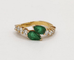 Bague 54 Bague en or jaune 18K avec émeraudes et diamants 58 Facettes 242