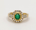 Bague 53 Bague en or jaune 18K, émeraude et diamants 58 Facettes 245