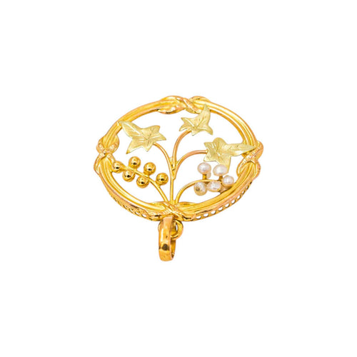 Pendentif en or jaune, or rose et perles 58 Facettes 5408456CN
