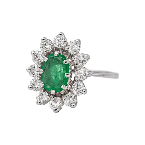 51 Bague Pompadour en or blanc, émeraude et diamants 58 Facettes 5317806CN