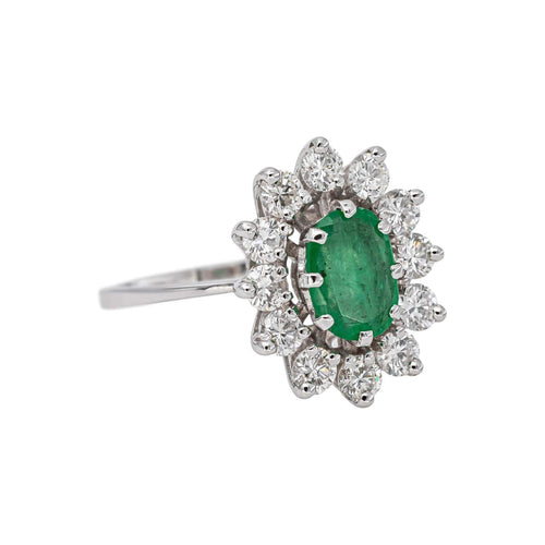 51 Bague Pompadour en or blanc, émeraude et diamants 58 Facettes 5317806CN