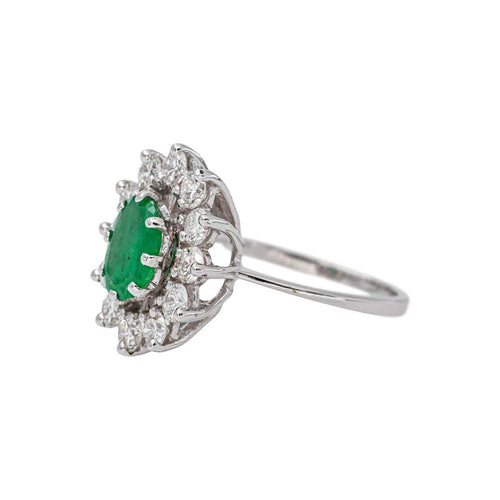 51 Bague Pompadour en or blanc, émeraude et diamants 58 Facettes 5317806CN