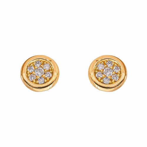 Boucles d'oreilles puces en or jaune et diamants 58 Facettes 5759890CN