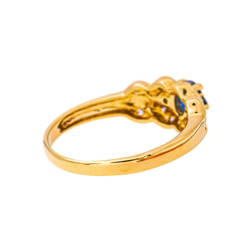 53 Bague en or jaune et blanc, saphirs et diamants 58 Facettes 5752904CN