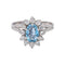 53 Bague Pompadour en or blanc, aigue-marine et diamants 58 Facettes 5763608CN