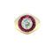 Bague Vintage - Bague cocktail en or jaune, diamant et rubis 58 Facettes
