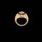 Bague Vintage - Bague cocktail en or jaune, diamant et rubis 58 Facettes