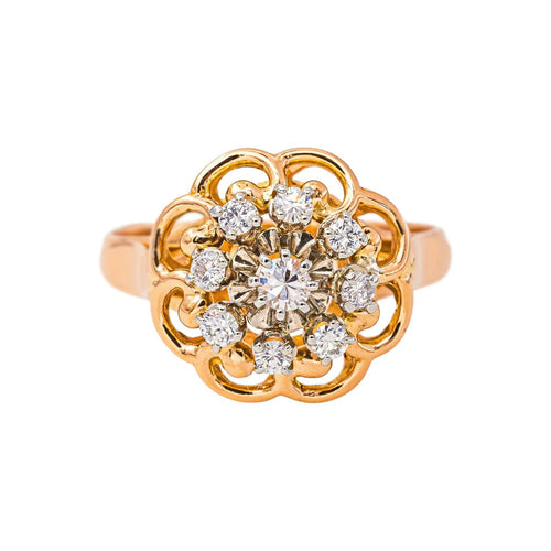 54 Bague Marguerite en or rose, or blanc et diamants 58 Facettes 5408493CN