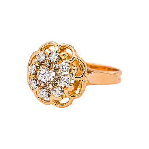 54 Bague Marguerite en or rose, or blanc et diamants 58 Facettes 5408493CN