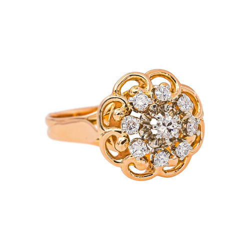 54 Bague Marguerite en or rose, or blanc et diamants 58 Facettes 5408493CN