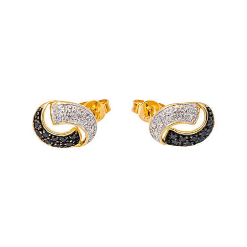 Boucles d'oreilles dormeuses en or jaune, saphirs et diamants 58 Facettes 5713879CN