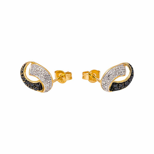 Boucles d'oreilles dormeuses en or jaune, saphirs et diamants 58 Facettes 5713879CN