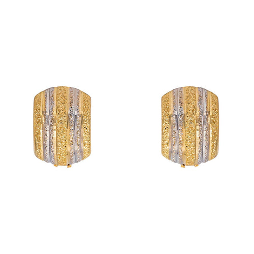Boucles d'oreilles dormeuses en or jaune et blanc 58 Facettes 5840606CN