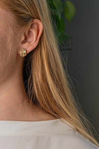 Boucles d'oreilles dormeuses en or jaune et blanc 58 Facettes 5840606CN