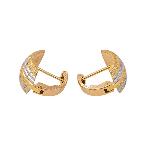 Boucles d'oreilles dormeuses en or jaune et blanc 58 Facettes 5840606CN