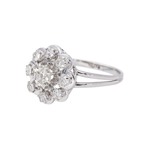 60 Bague en or blanc et diamants taille ancienne 58 Facettes 5085696CN