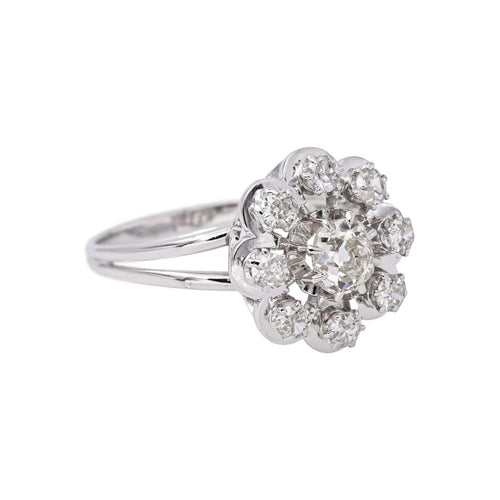 60 Bague en or blanc et diamants taille ancienne 58 Facettes 5085696CN