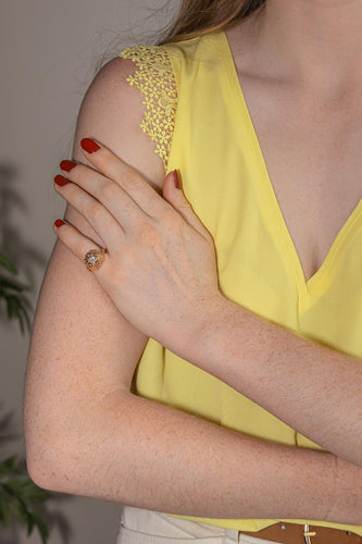 50 Bague solitaire en or rose, platine et diamant 58 Facettes 5284202CN