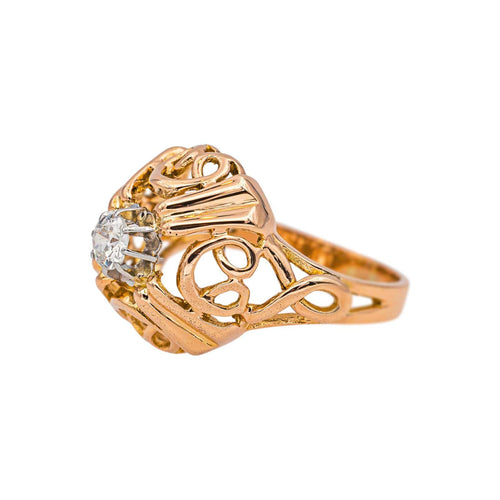 50 Bague solitaire en or rose, platine et diamant 58 Facettes 5284202CN