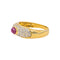 55.5 Bague en or jaune, rubis et diamants 58 Facettes 5713875CN