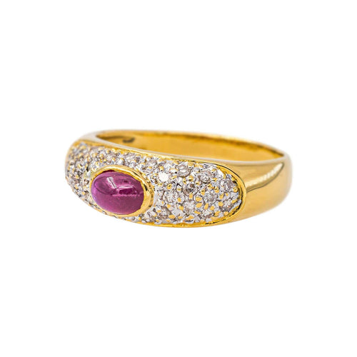 55.5 Bague en or jaune, rubis et diamants 58 Facettes 5713875CN