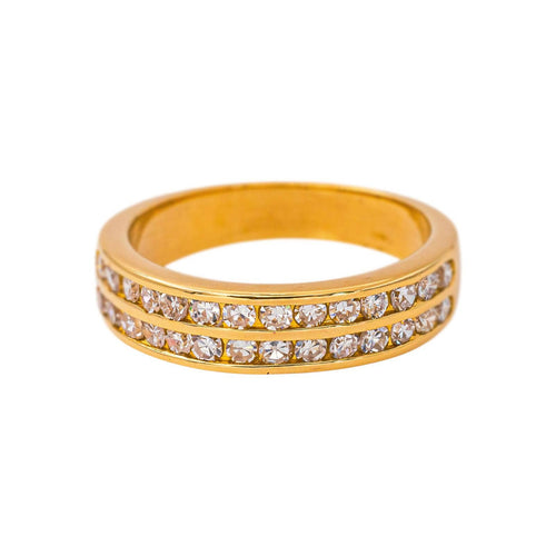 55 Demi-alliance - Bague en or jaune et diamants 58 Facettes 5709162CN