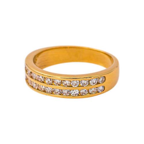 55 Demi-alliance - Bague en or jaune et diamants 58 Facettes 5709162CN