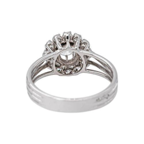 56 Marguerite - Bague en or blanc, platine et diamants 58 Facettes 5284201CN