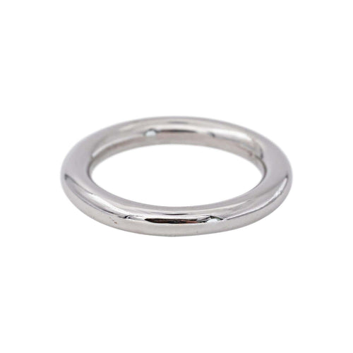 49 Ginette NY - Bague alliance Be My White Domed Band en or blanc 58 Facettes 5753221CN