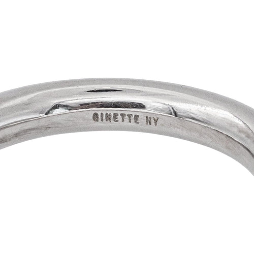 49 Ginette NY - Bague alliance Be My White Domed Band en or blanc 58 Facettes 5753221CN