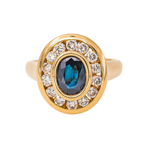 54 Bague Pompadour en or jaune, saphir et diamants 58 Facettes 5567479CN