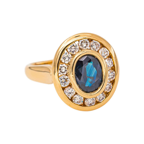 54 Bague Pompadour en or jaune, saphir et diamants 58 Facettes 5567479CN