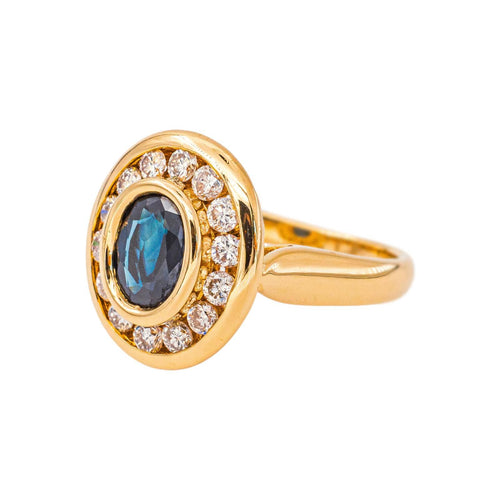 54 Bague Pompadour en or jaune, saphir et diamants 58 Facettes 5567479CN
