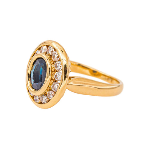 54 Bague Pompadour en or jaune, saphir et diamants 58 Facettes 5567479CN