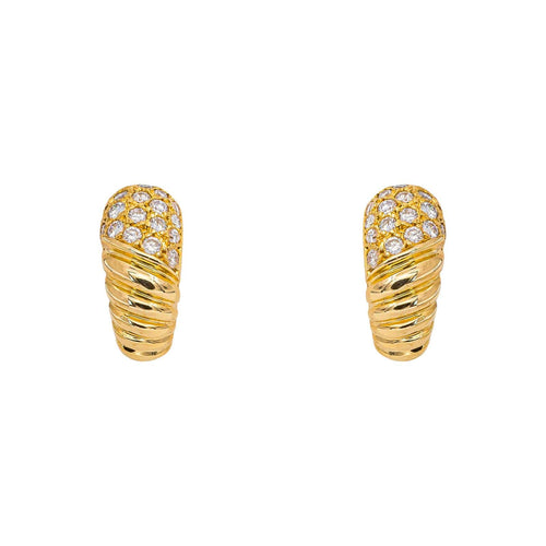 Boucles d'oreilles demi-créoles en or jaune et diamants 58 Facettes 5742438CN