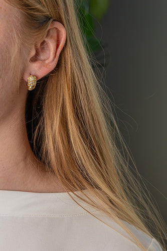 Boucles d'oreilles demi-créoles en or jaune et diamants 58 Facettes 5742438CN