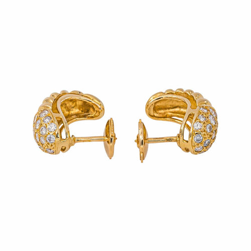 Boucles d'oreilles demi-créoles en or jaune et diamants 58 Facettes 5742438CN